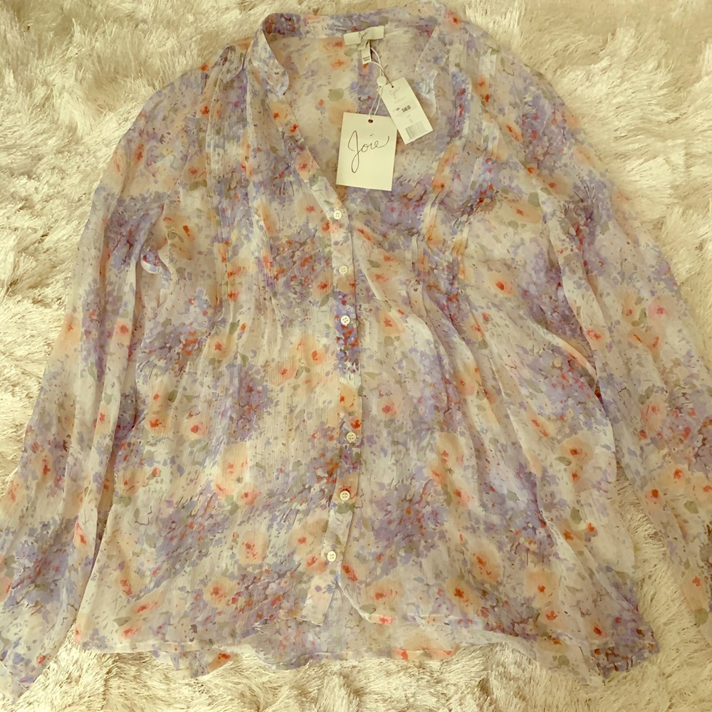 Joie Floral Sheer Blouse